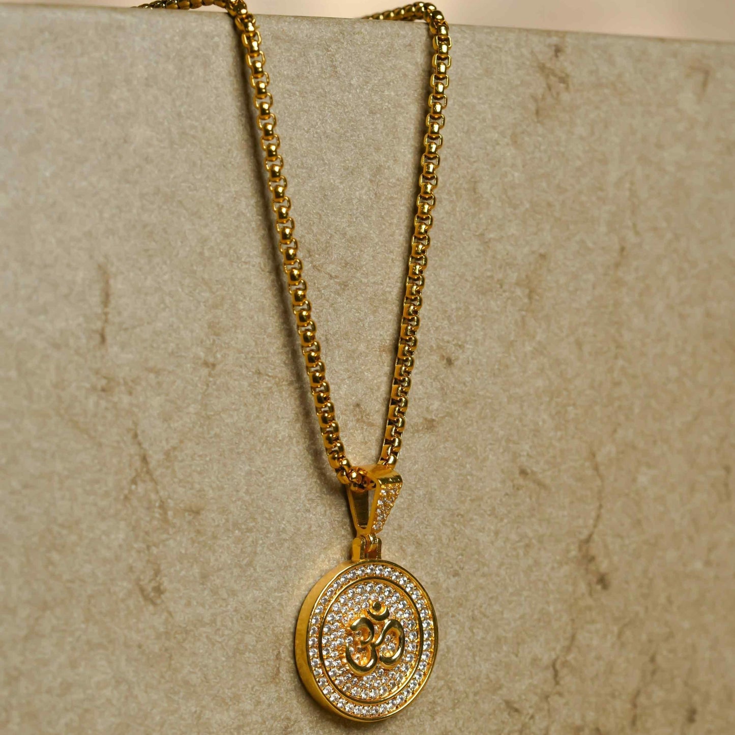 Om Symbol Pendant With Chain